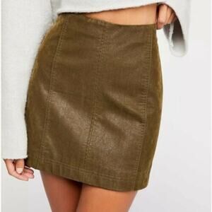 Free People Modern Femme Retro Y2k Vibe Boho Chic Brown Vegan Suede Mini Skirt 2